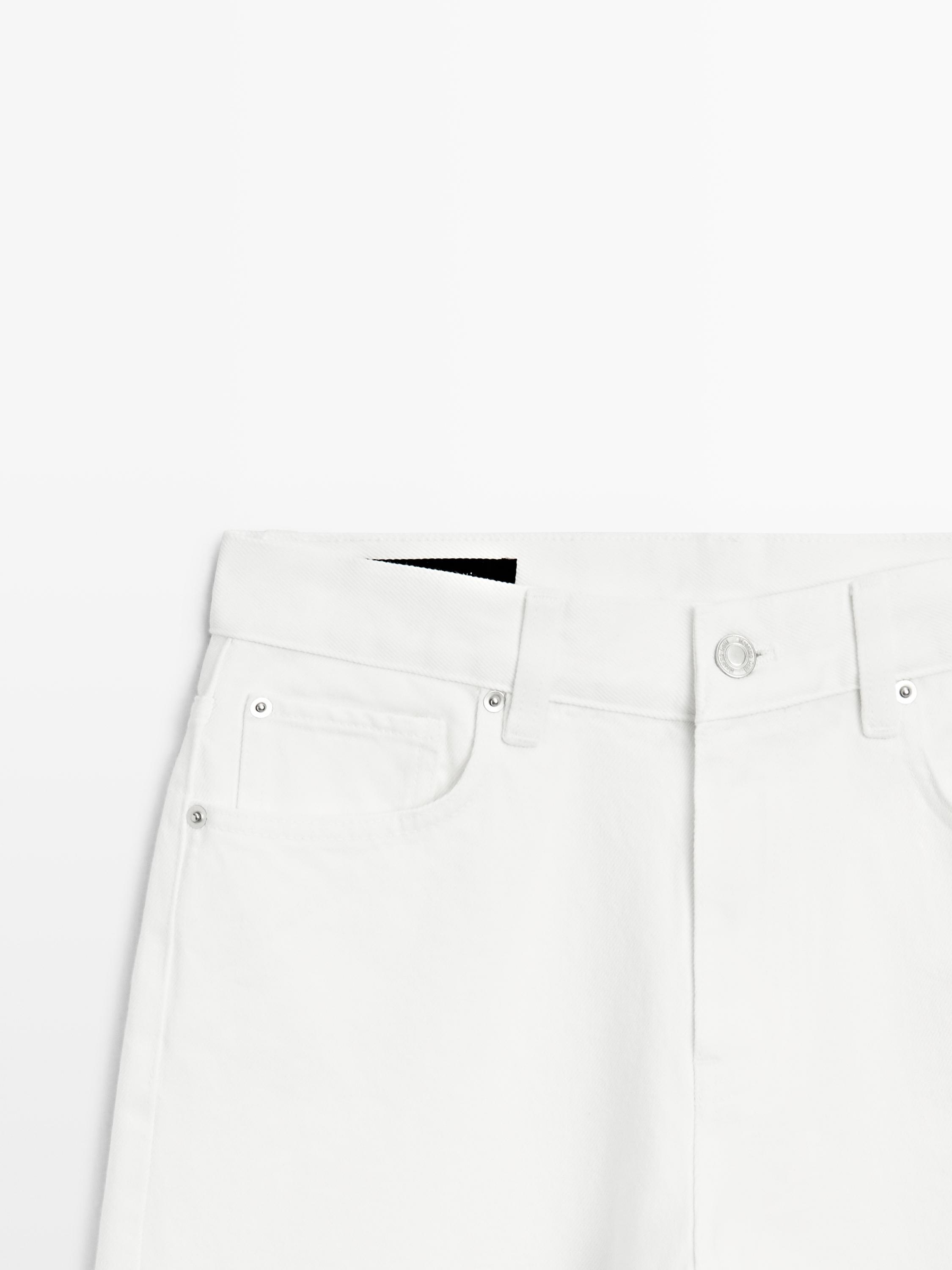 Jean wide leg cropped taille moyenne