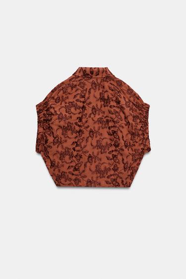 TOP BRODÉ À ÉLASTIQUES - Tuile de Zara - Image 6
