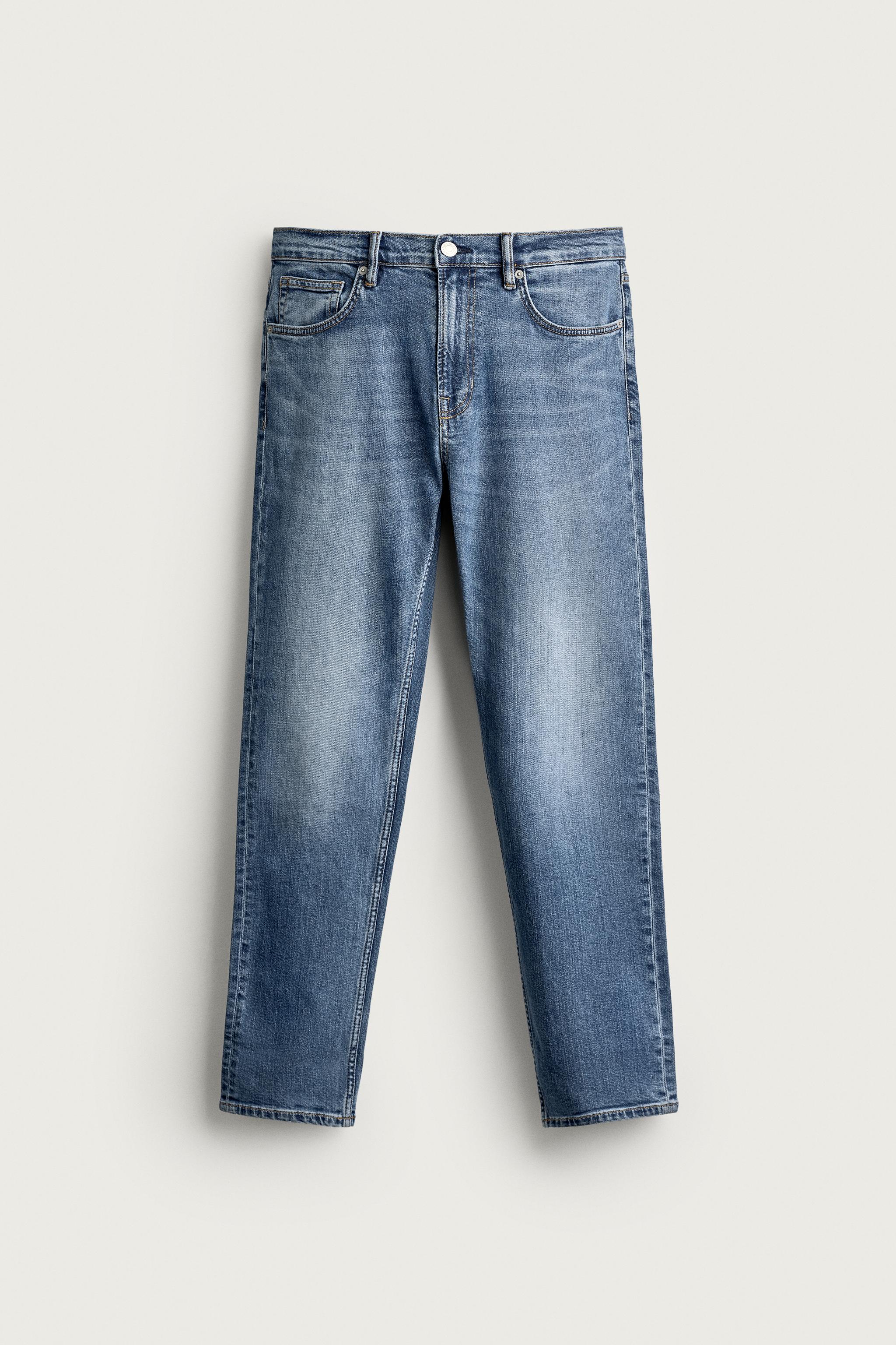 BASIC SLIM FIT JEANS — Mid-blue