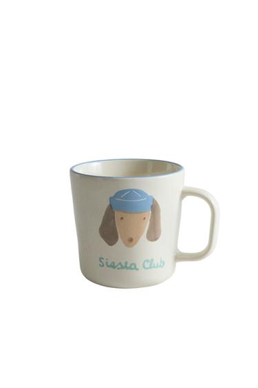 CHILDREN'S CERAMIC DOGGY MUG - Cream by Zara