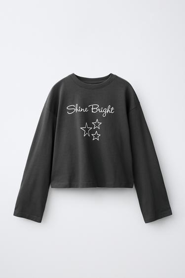 STAR PRINT T-SHIRT - Dark anthracite by Zara