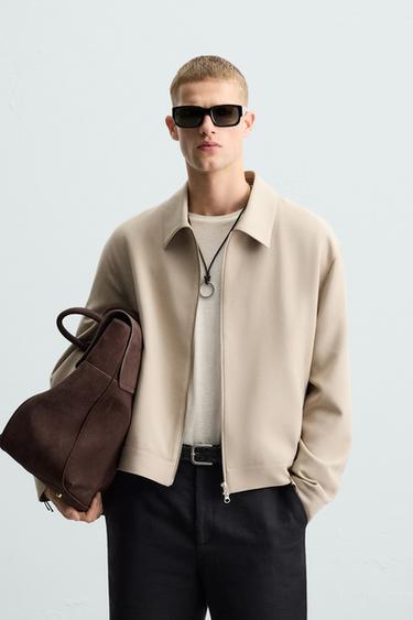 JAQUETA REGULAR FIT COM ZÍPER - Areia da Zara