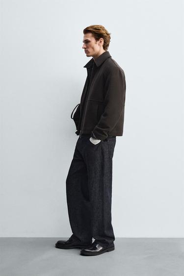 TEXTURED ZIP-UP JACKET - Brown by Zara - Image 3
