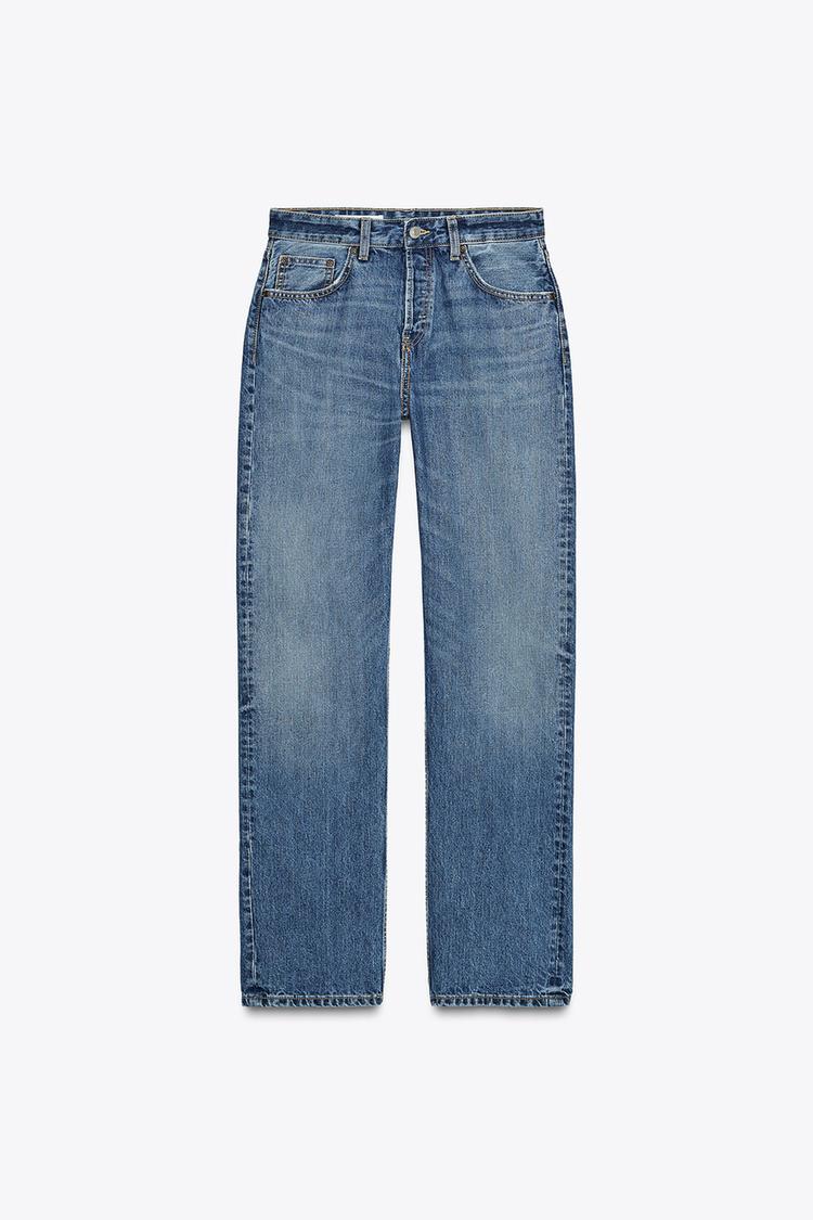 EXTRA LONG MID-RISE TRF STRAIGHT LEG METALLIC JEANS