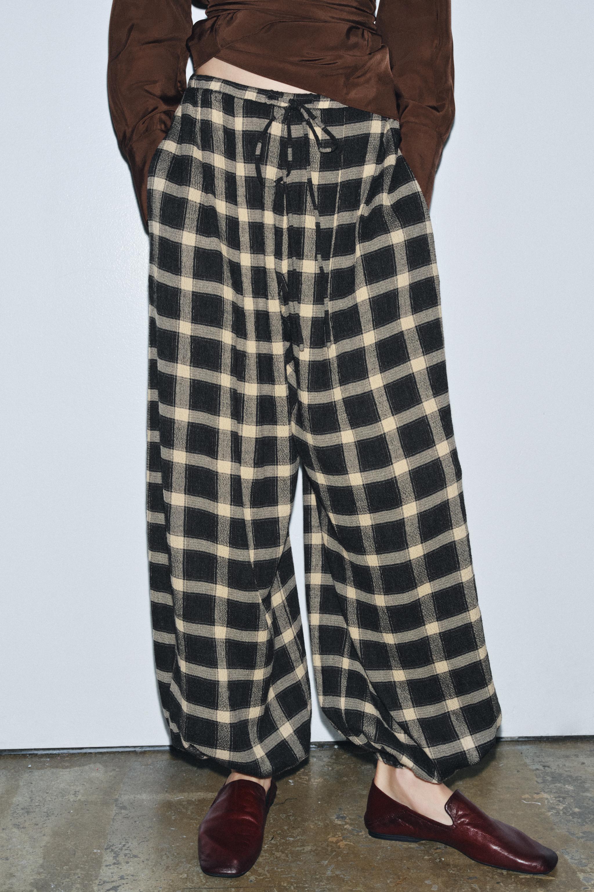 ZW COLLECTION PLAID BALLOON PANTS