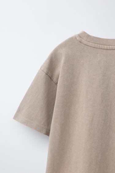 ENSEMBLE T-SHIRT ET BERMUDA UNI TEINT SUR PIÈCE - Marron clair de Zara - Image 7