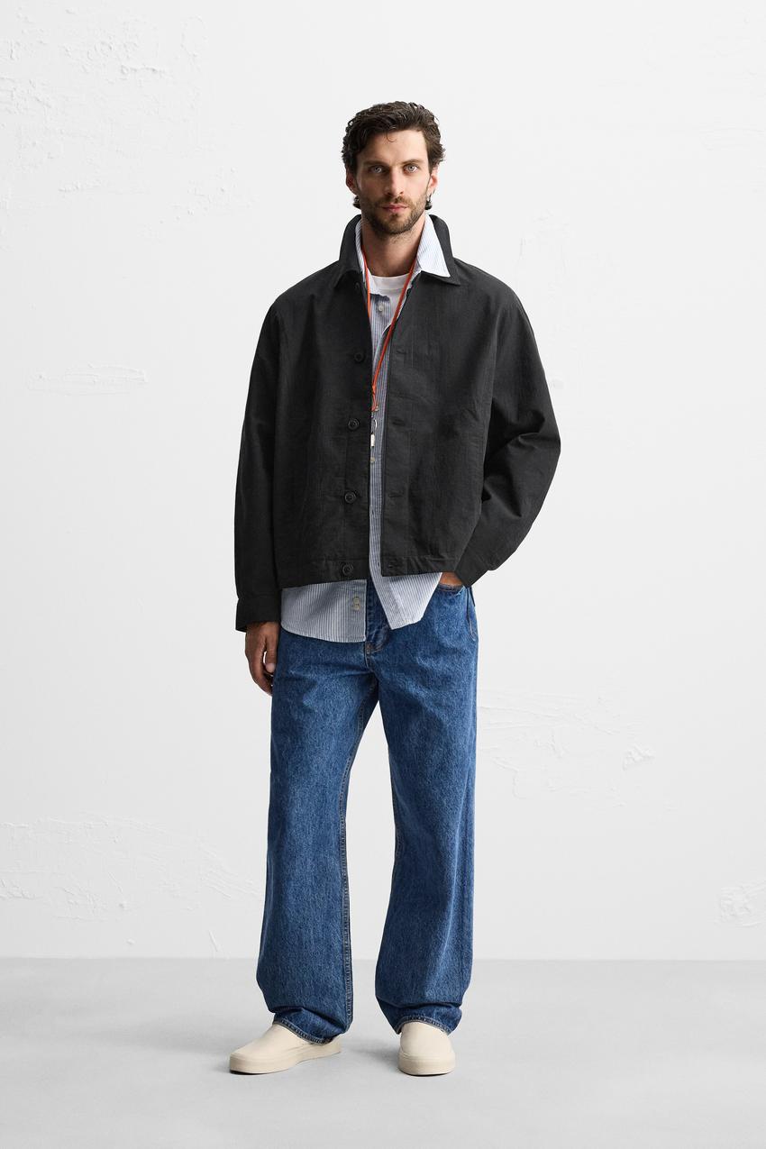 BOXY FIT TEXTURED JACKET - Black | ZARA United States