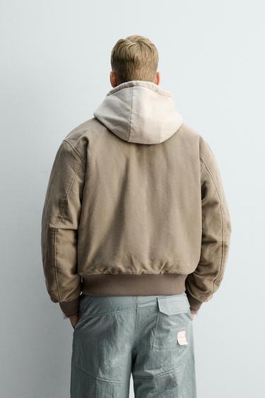 BLOUSON BOMBER TEXTURÉ X SR_A - Gris taupe de Zara - Image 3
