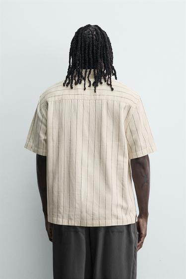 CHEMISE FLUIDE À RAYURES - Écru de Zara - Image 2