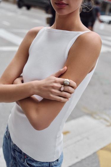 Zara 3-PACK OF STONE RINGS - Golden