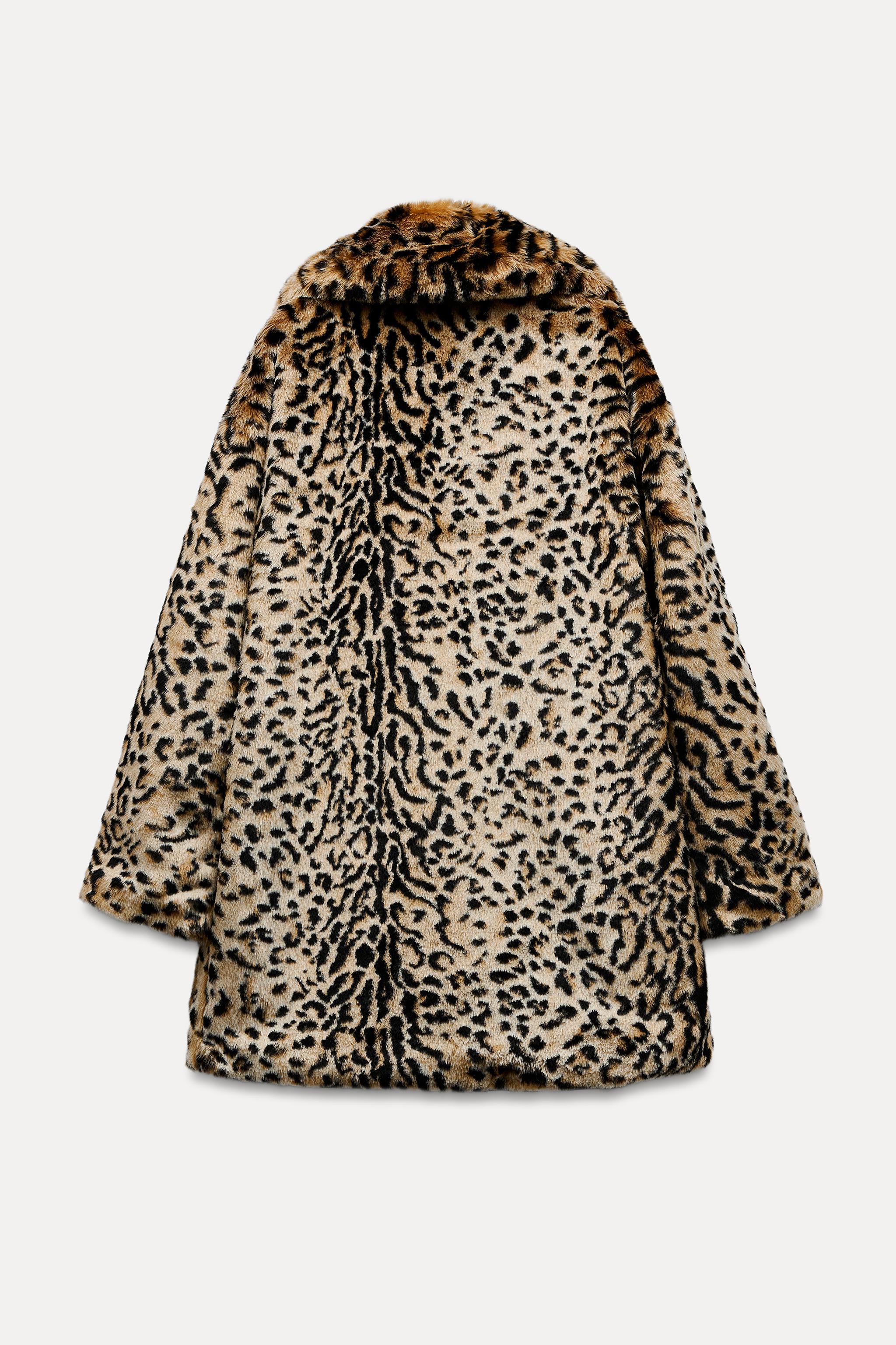 Zara Woman animal print coat fashion