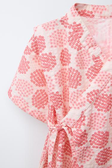 1-9 MOIS/ BARBOTEUSE KIMONO IMPRIMÉE FLEURS - Écru de Zara - Image 2