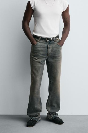 JEAN FLARE FIT - Bleu / Vert de Zara