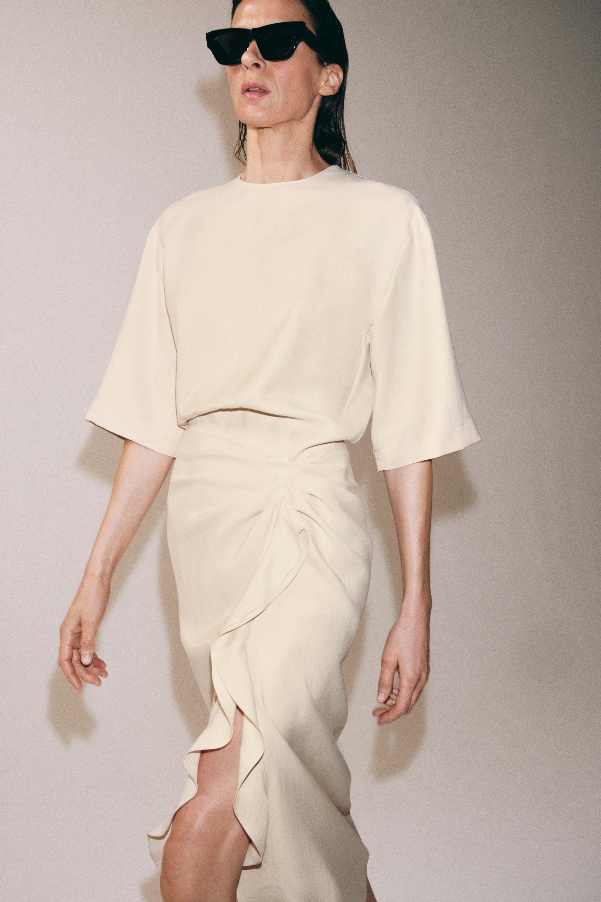 ZW COLLECTION DRAPED MIDI DRESS