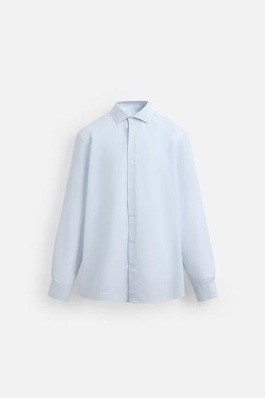 COTTON/LYOCELL SHIRT - Light blue by Zara