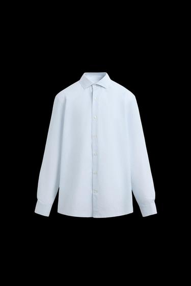 COTTON/LYOCELL SHIRT - Light blue by Zara