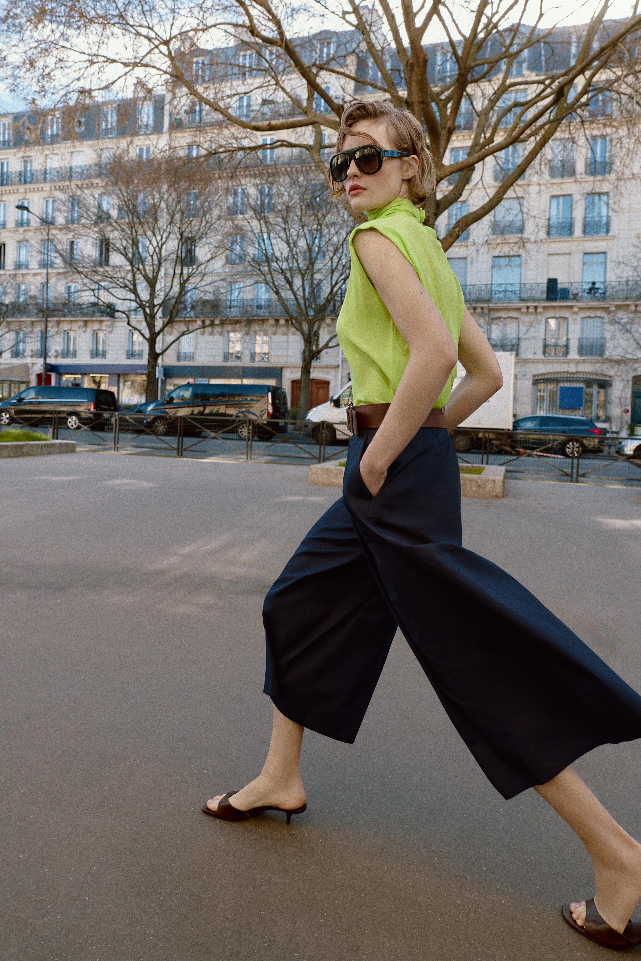 PANTALON JUPE-CULOTTE AVEC CEINTURE