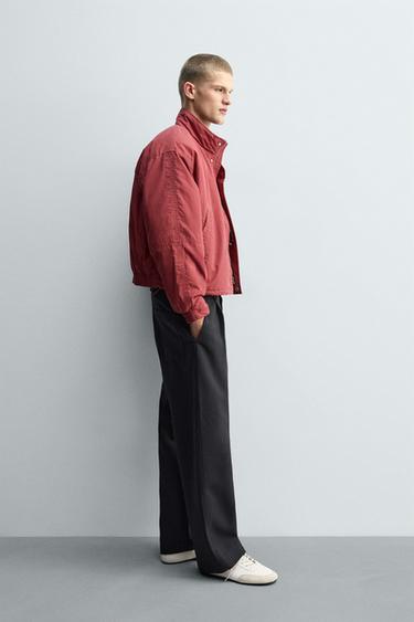 WAXED FINISH QUILTED JACKET - Red by Zara - Image 3