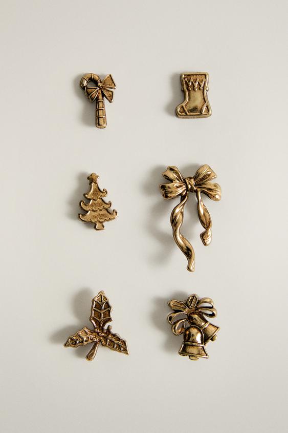 Zara PACK OF 6 CHRISTMAS CANDLE PINS - Green - Image 0