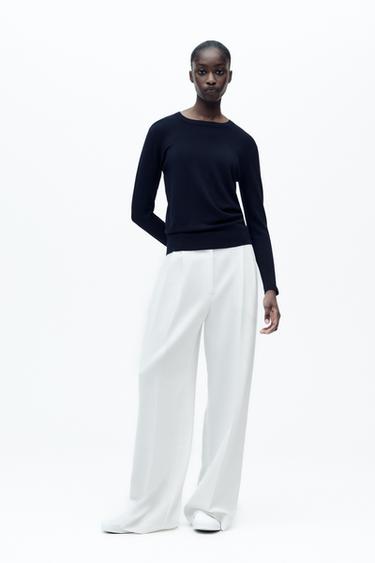 Zara BASIC KNIT SWEATER - Navy blue - Image 0