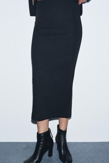 SOFT MIDI SKIRT - charcoal grey by Zara