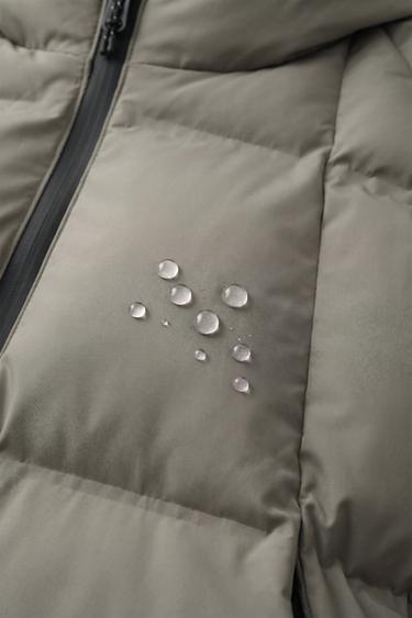 WATER-REPELLENT HOODED PADDED JACKET - Light mink by Zara