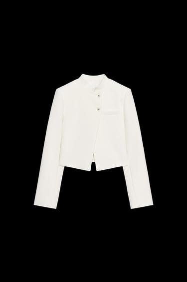 BLAZER CROP - Blanco roto de Zara - Imagen 0