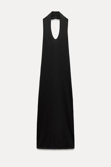 VESTIDO PUNTO ESPALDA DESCUBIERTA APLIQUE CORAZÓN - Negro de Zara