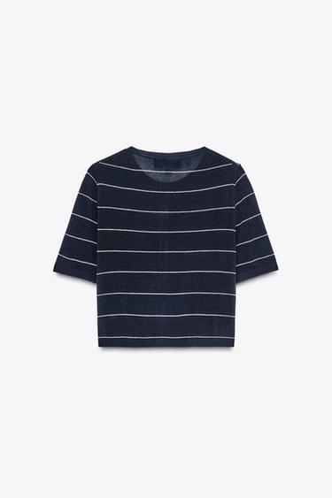 STRIPED KNIT CROPPED JACKET - striped by Zara - Image 6