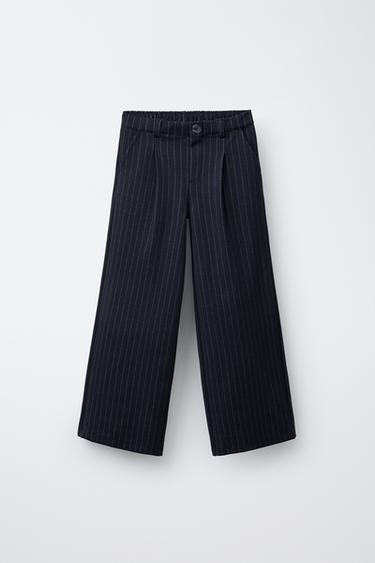 PANTALÓN WIDE LEG RAYA DIPLOMÁTICA - Marino de Zara - Imagen 0