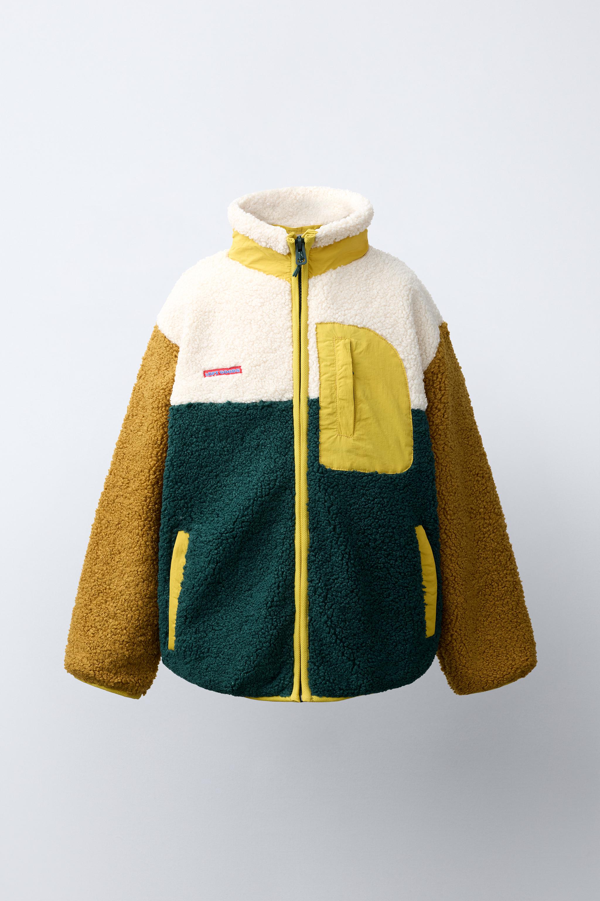 BLOUSON EFFET MOUTON COLORBLOCK