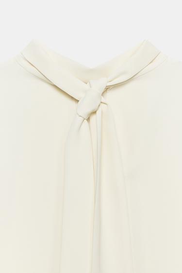 ROBE MI-LONGUE FLUIDE ZW COLLECTION - Beige clair de Zara - Image 7