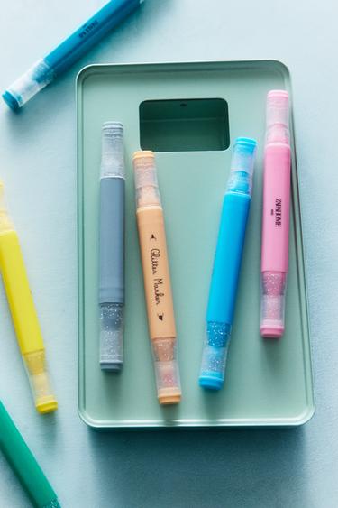 CHILDREN'S GLITTER MARKERS (PACK OF 12) - Multicoloured by Zara