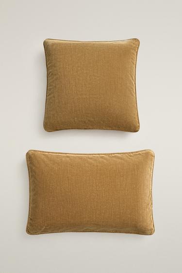 Zara VELVET THROW PILLOW COVER - Oil - Image 0