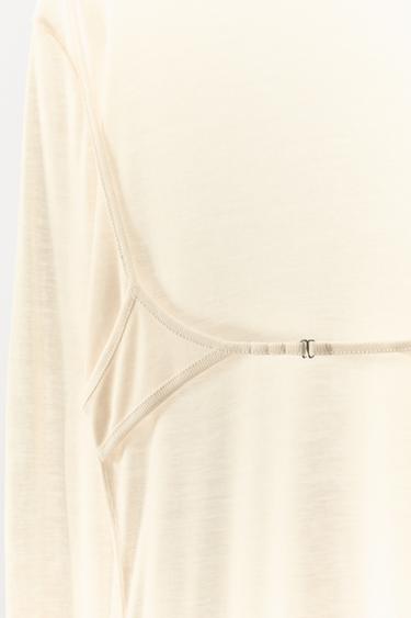 LYOCELL T-SHIRT WITH BACK DETAIL - Oyster-white by Zara - Image 5