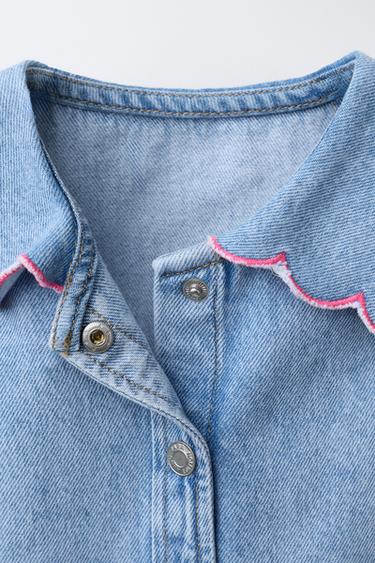 TOP EN DENIM À ONDES - Bleu moyen de Zara - Image 2