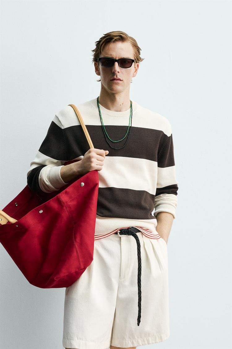 ZARA STRIPED JACQUARD JUMPER AARON LEVINE X ZARA