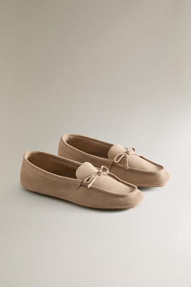 LEATHER MOCCASINS - Brown by Zara - Image 1