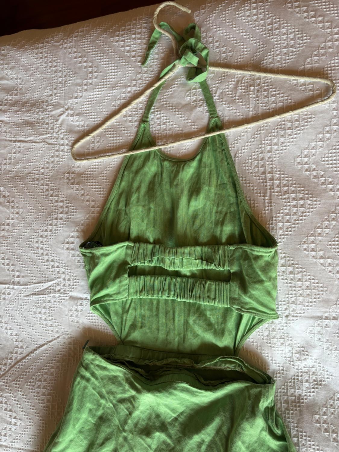 LINEN BLEND DRESS WITH CUT-OUT DETAIL - Image 4