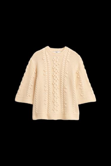 LIMITED EDITION EMBROIDERED KNIT DRESS - Ecru by Zara - Image 0