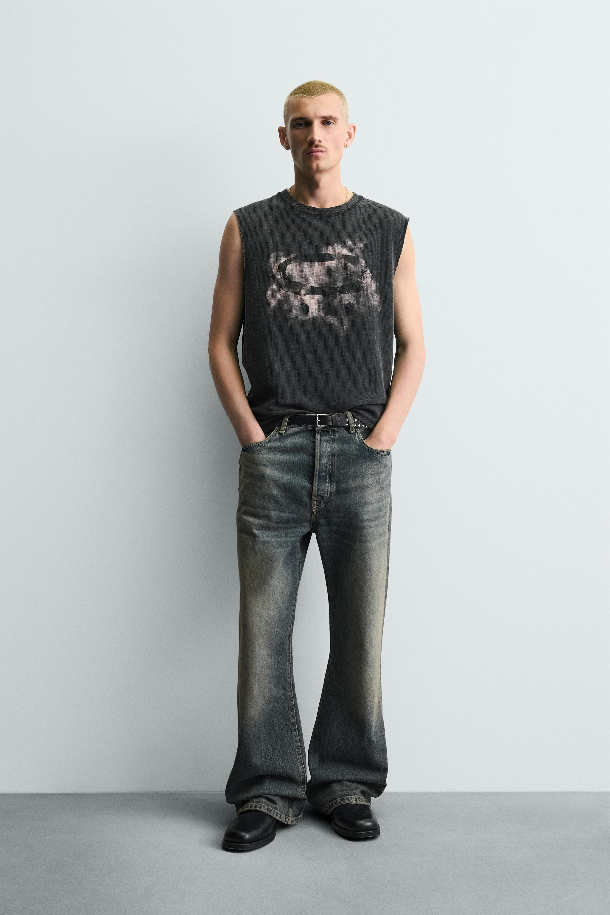 プリント柄ニットタンクトップ - ブラック | ZARA Japan / 日本