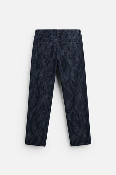 PRINTED STRAIGHT-LEG JEANS - Blue by Zara - Image 7
