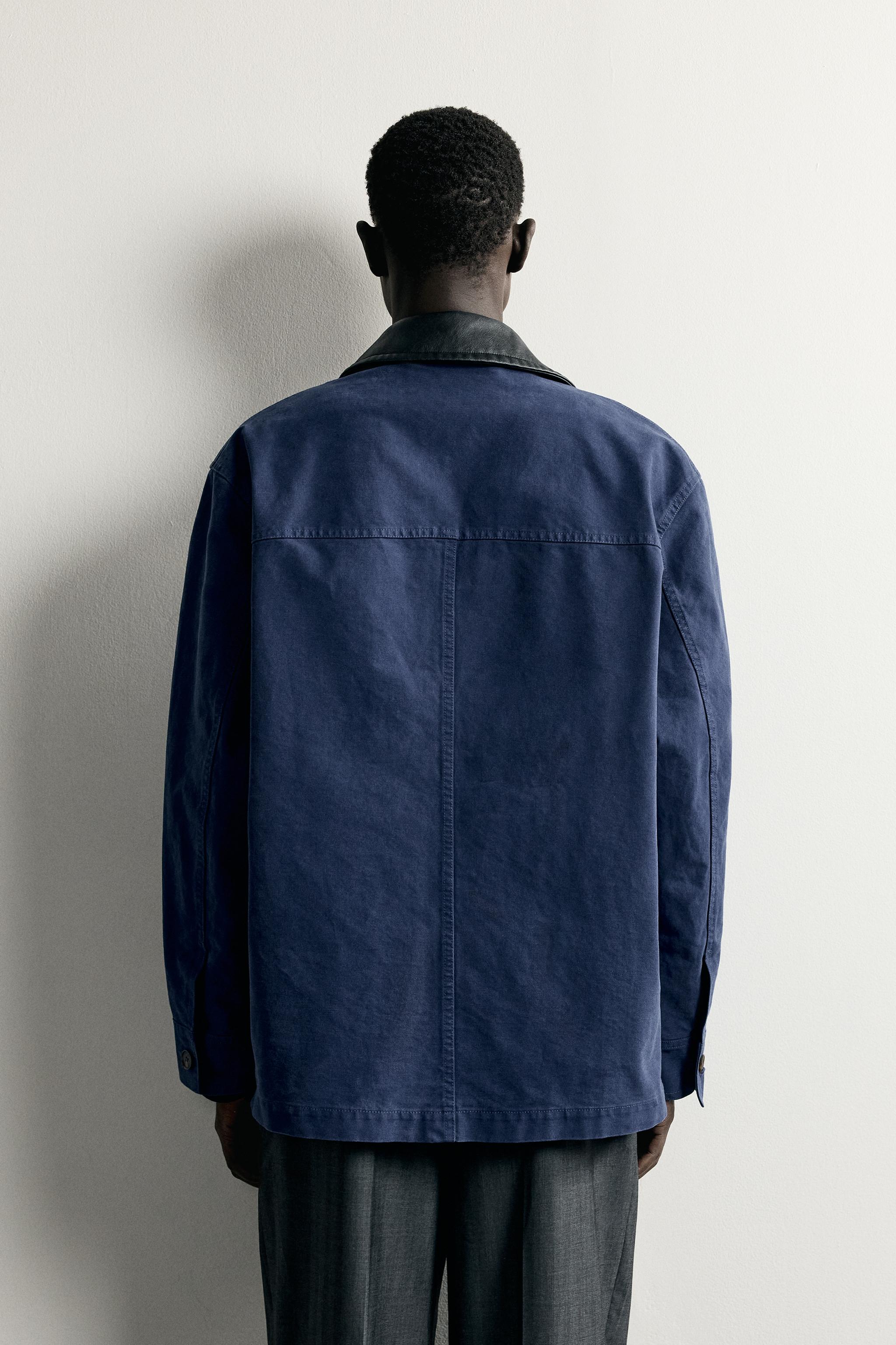 CONTRAST COLLAR OVERSHIRT