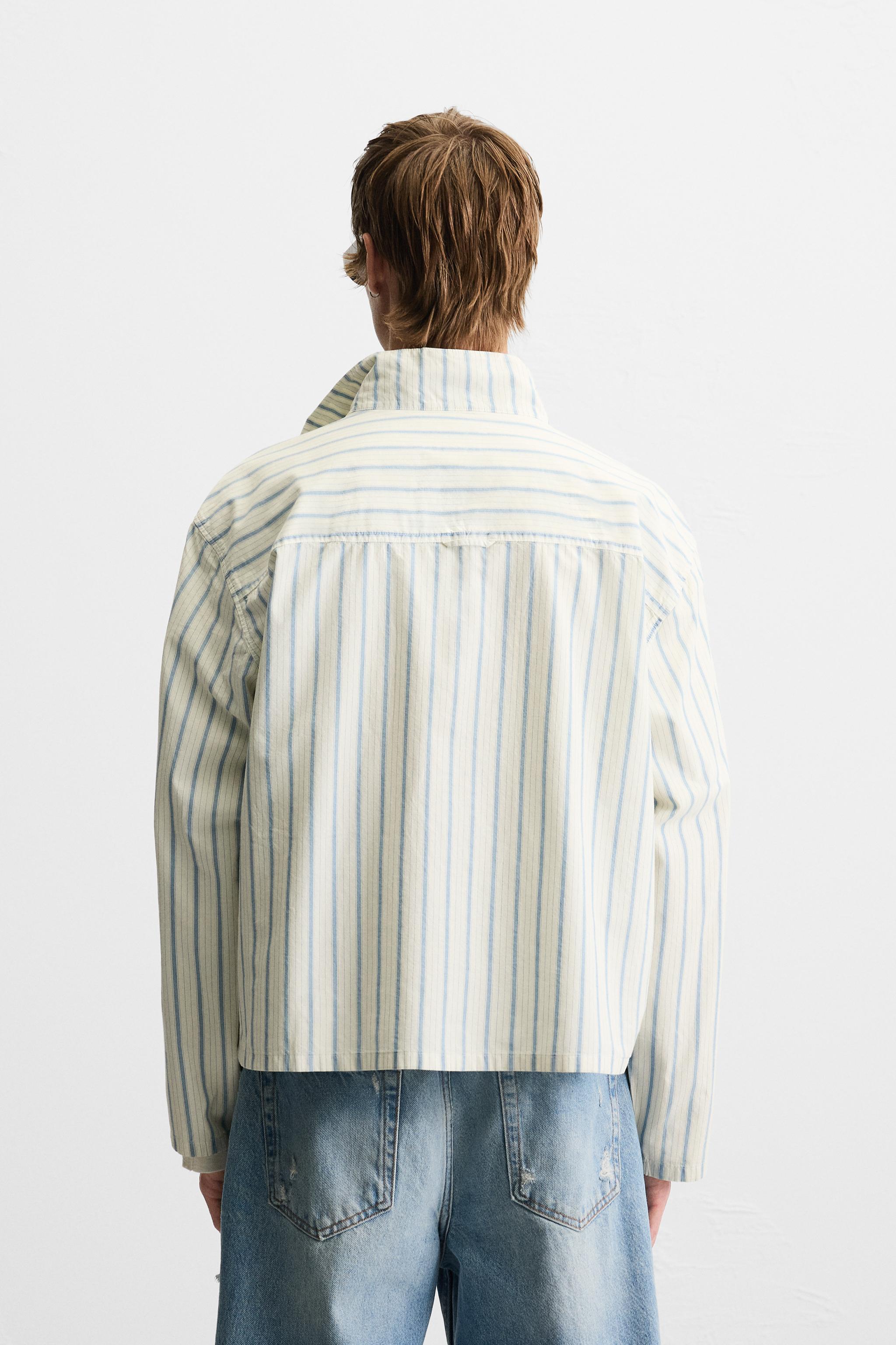 STRIPED BOXY FIT SHIRT - White | ZARA United States
