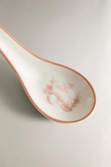 CUILLÈRE SOUPÈRE EN PORCELAINE DESIGN - Rose / Blanc de Zara - Image 1