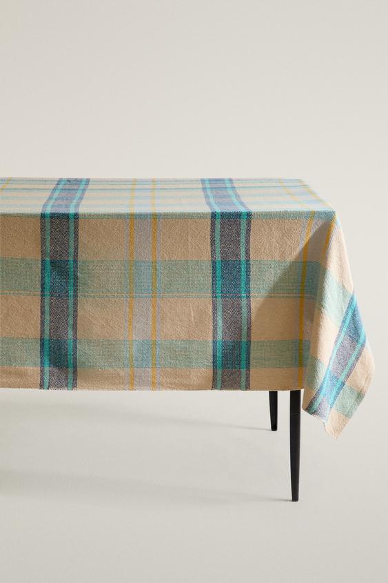 DYED THREAD CHECK TABLECLOTH - Blue by Zara - Image 0