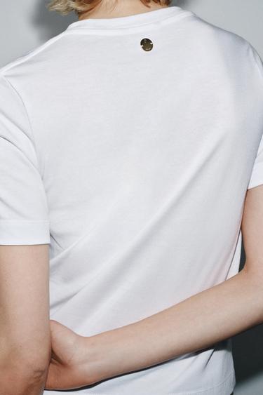 LABEL SHORT SLEEVE T-SHIRT - White by Zara - Image 1