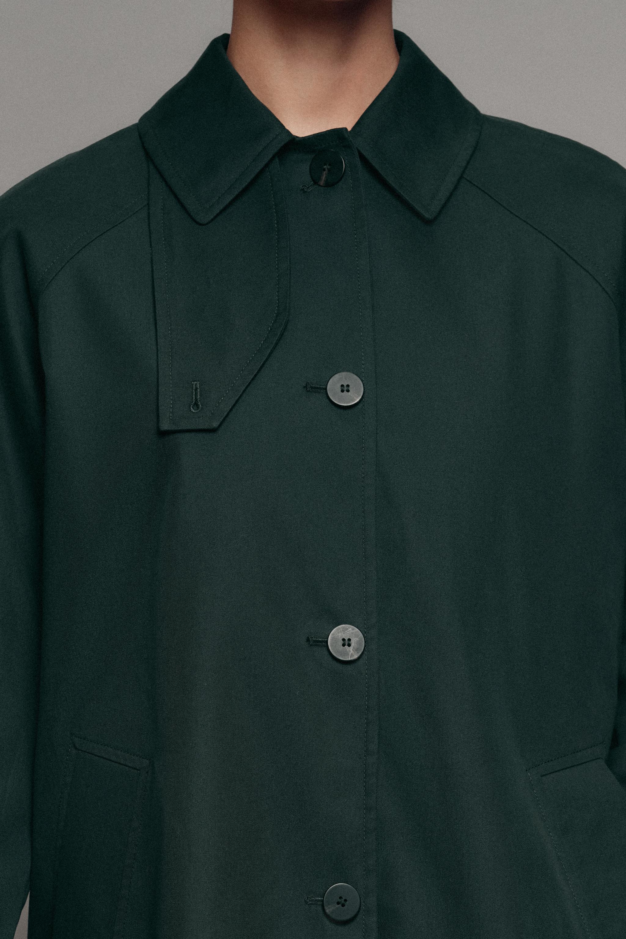 Zara ZW COLLECTION MİDİ TRENÇKOT görsel 5