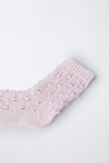 OPEN-KNIT SOCKS - Pale pink by Zara - Image 1