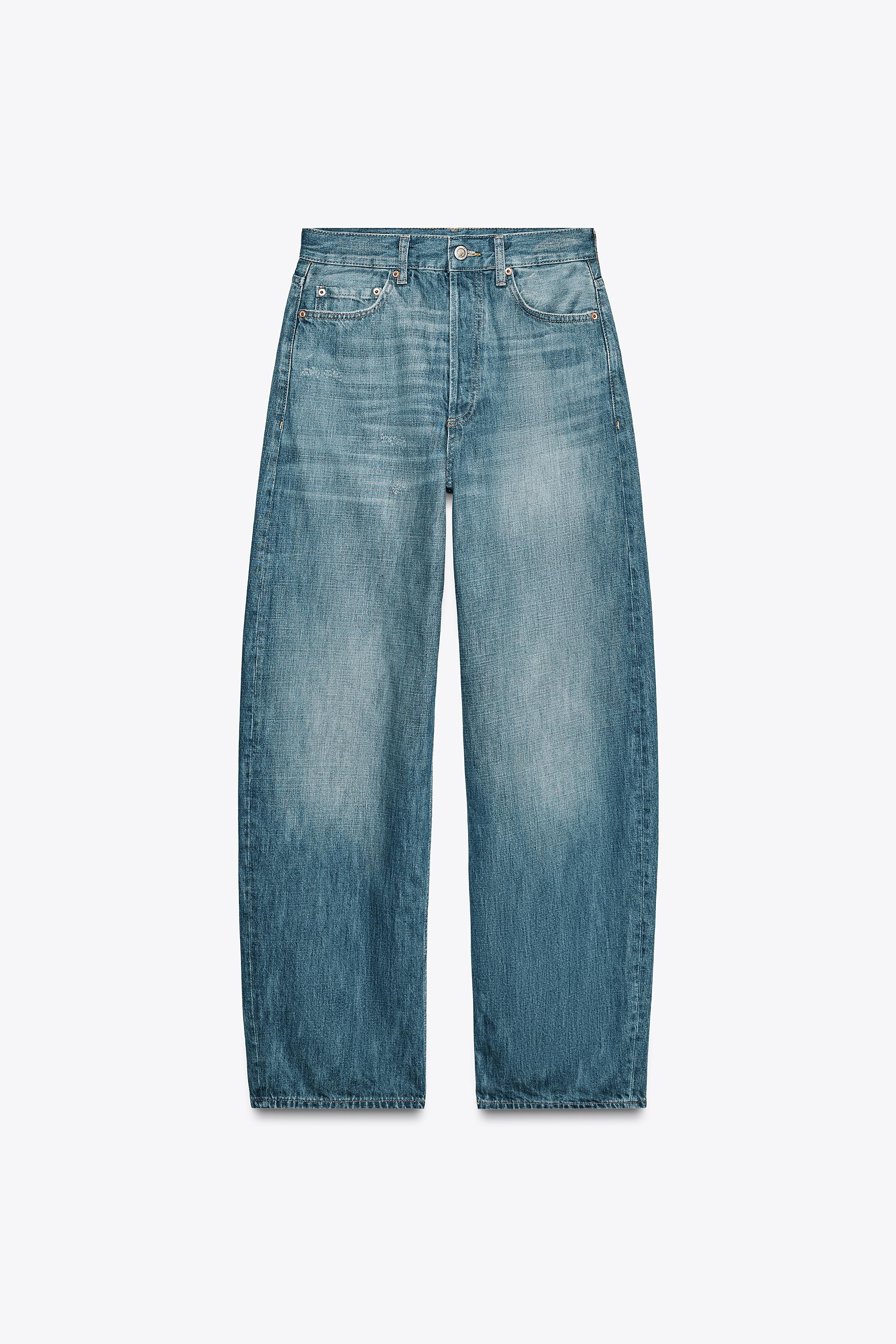 ZW COLLECTION RELAXED MID-RISE JEANS - Blue | ZARA Canada